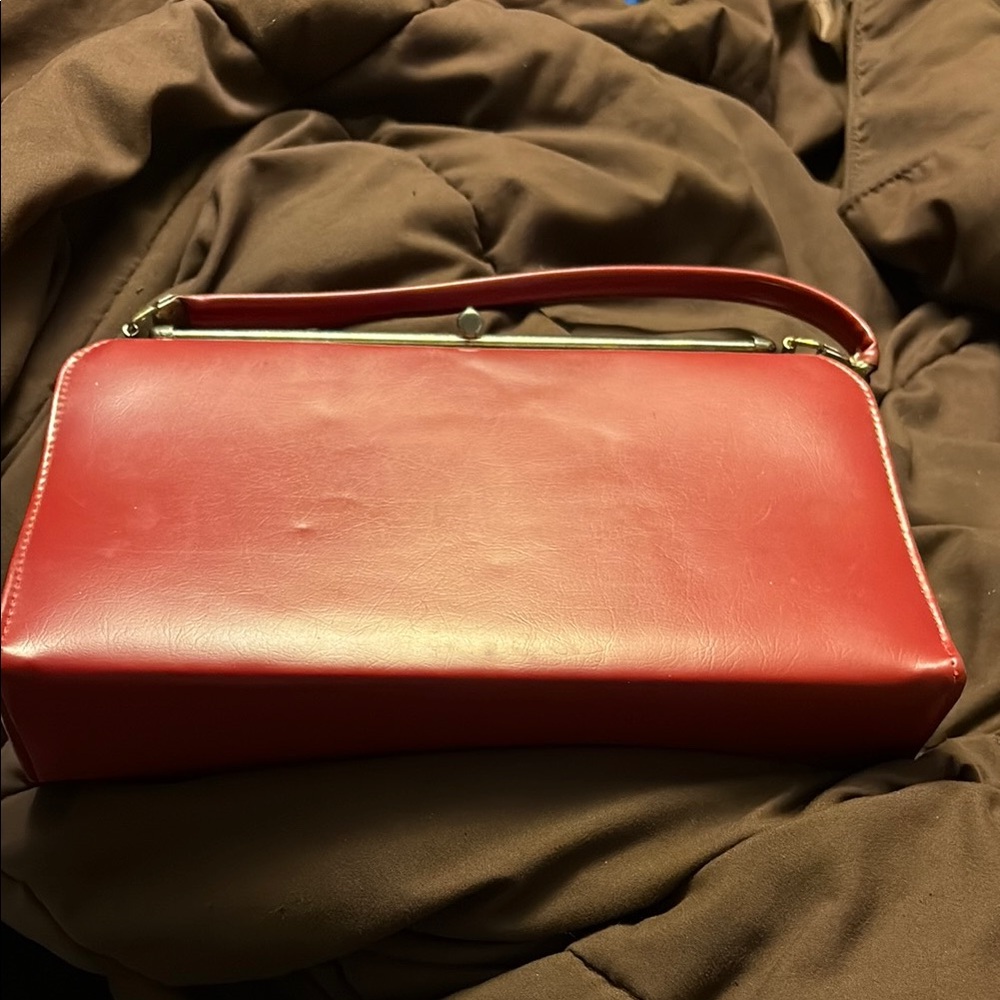 Red Leather Clutch